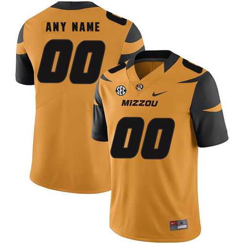 Men's Missouri Tigers Customized Gold Nike College Football Jersey-0